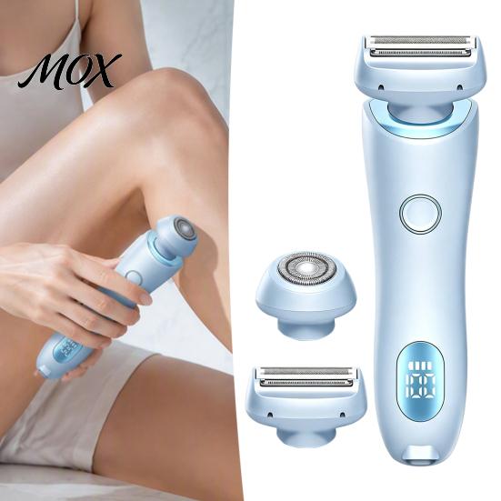 Bikini Trimmer with LED Display Women Electric Shaver 2 Heads, Razor Hair Removal Epilator Display, for Face Eyebrow Body Underarms Legs