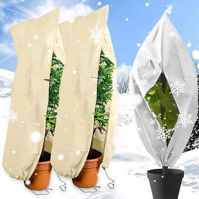 Kälteschutzabdeckung für Pflanzen, Winterschutz, Frostdecke mit verstellbarem Kordelzug und Reißverschluss, Frostschutzbeutel für Gartensträucher und Bäume