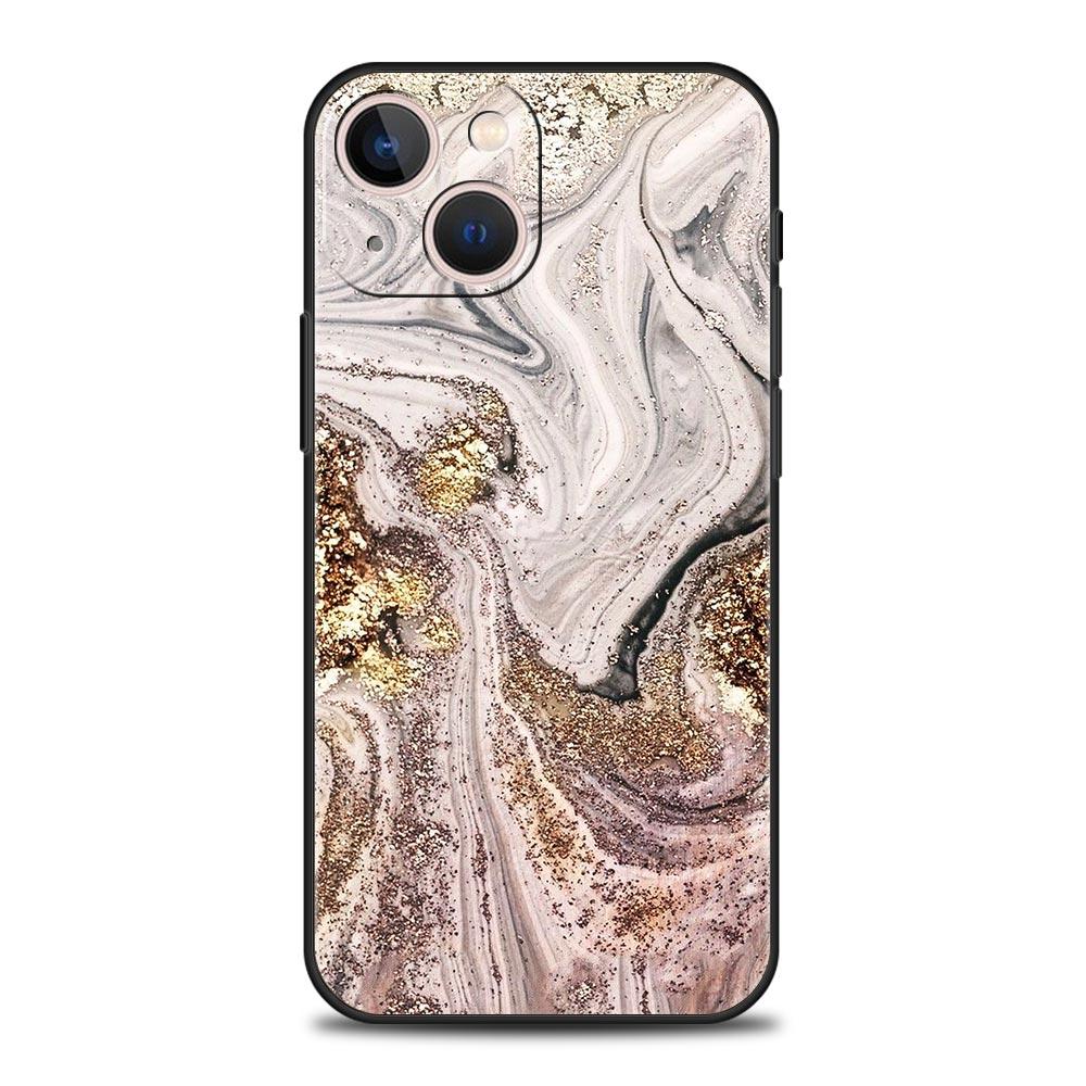 Vintage Marble Phone Case Cover for iPhone 17 16 15 14 13 12 Pro Max 11 Pro Max 17 AIR Plus Shockproof Soft TPU Shell Fundas Bag