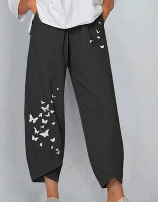 Elastic Waist Cotton Linen Loose Casual Pants for Women - Spring/Summer Collection
