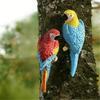 Hängende Papageien Dekorationen Realistische Vogel Skulpturen Außen Papageien Figur für Tropen Baum Wand Dekorationen
