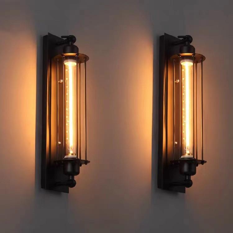 Industrial Vintage Iron Wall Lamp for Corridor or Bedside