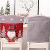 Christmas Themed Santa and Snowmans Chair Slipcovers Nonwoven Materials Quick Setups Holiday Decoration