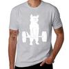 Gewichtheben Katze Kreuzheben Heben T-Shirt ästhetische Kleidung Sommer Oberteile Sportfans schlichte weiße T-Shirts Herren