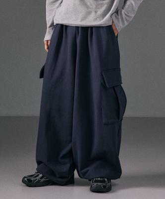 LXT Cotton Heavyweight Big Wide Balloon Cargo Sweatpants [Navy]