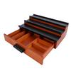 3 Tier Wooden Cologne Stand with Drawer Concealed Compartment Pure Pine Wood Cologne Display Shelf Black Walnut