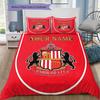 Sunderland Association Football Club Custom Name Pattern Bedding Quilt Set Quilt Cover Pillowcase Home Birthday Gift(1 * Duvet Cover + 2 * Pillowcase,