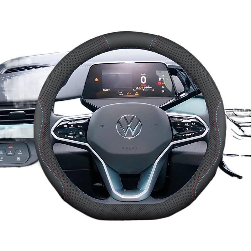Volkswagen Tiguan L Non-Slip Steering Wheel Cover: Odor-Free, No Sewing Required, Fits 25 Models.