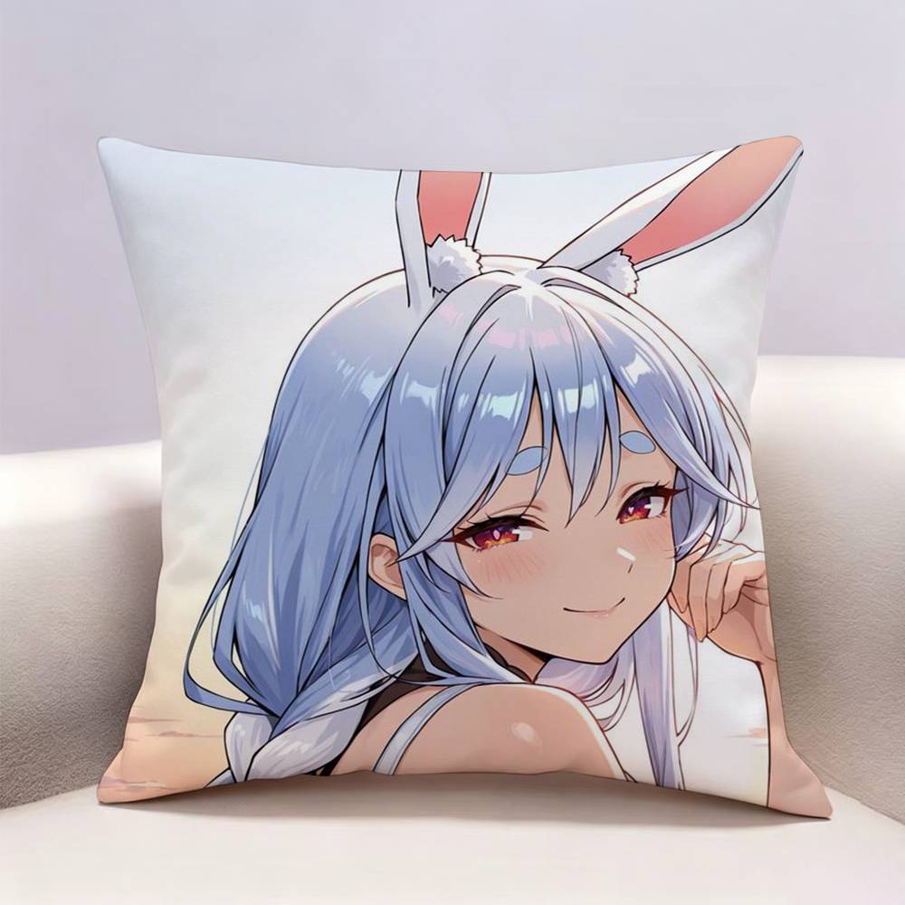 HHololive Usada Pekora Doublesided print Pillow Case for Sofa Living Room Home office Decor Protective Cover