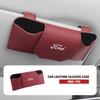 Car Clip On Glasses Case Leather Anti Scratch Visor Holder For Ford Focus mk2 mk3 mk4 Fiesta Ranger Mondeo S-MAX Kuga