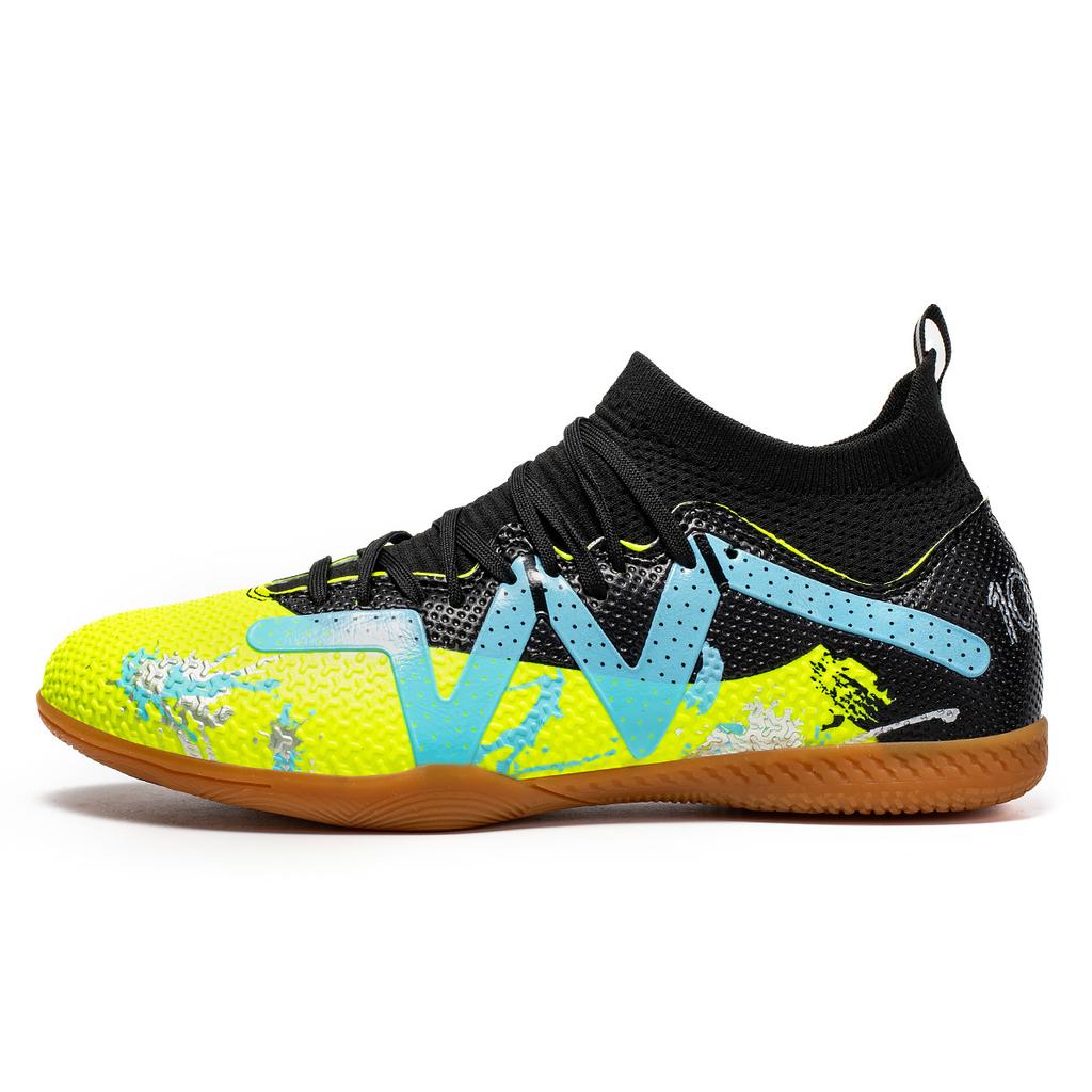 Indoor Ic High-Top Football Shoes, Flat-Bottomed Non-Slip Cement Floor, Wooden Floor, Men, Women And Children, Youth Training Shoes
