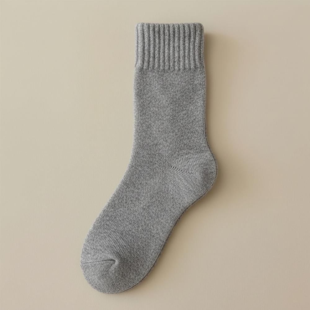 

Casual Cashmere Fuzzy Wool Socks Thick Thermal Mid Tube Socks Solid Color Winter Warm Velvet Socks For Women One Size светло-серый