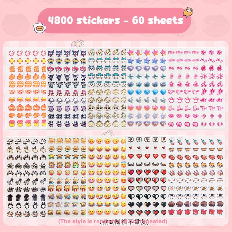 1 Set Waterproof Cute Nose Gag Notebook Storage Book Stickers Nail Art Stiers Girls Cartoon Decorative Patches Prank Toys