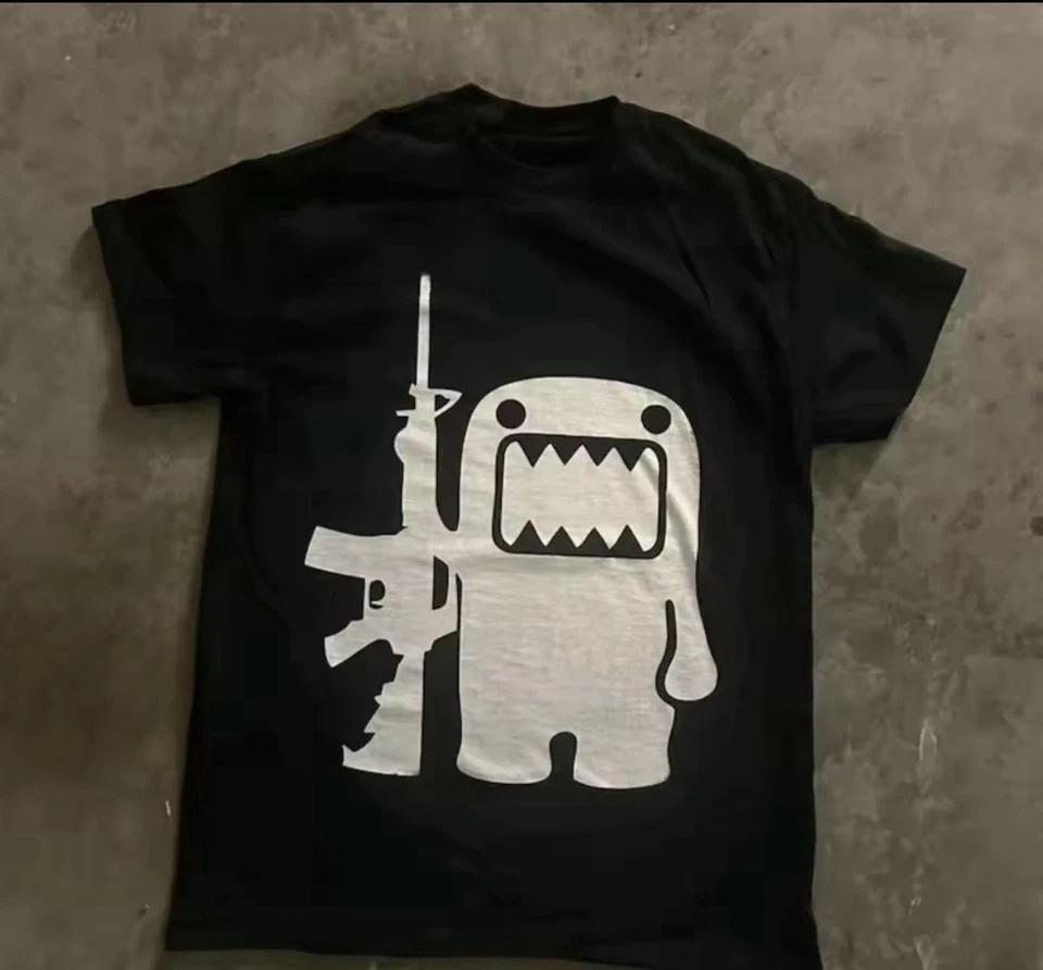 Streetwear Domo Kun Ak47 Koszulka Unisex Koszulka Unisex Letnia Nowość Oversize Casual Modna Luźna Vintage Harajuku Okrągły Dekolt Y2k Grunge