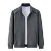 Men's Stand Collar Zip Up Jacket Solid Color Cotton Coat for Men Sweatshirt for Spring and Autumn, Youth Sportswear, Running Casual Loose Jacket
