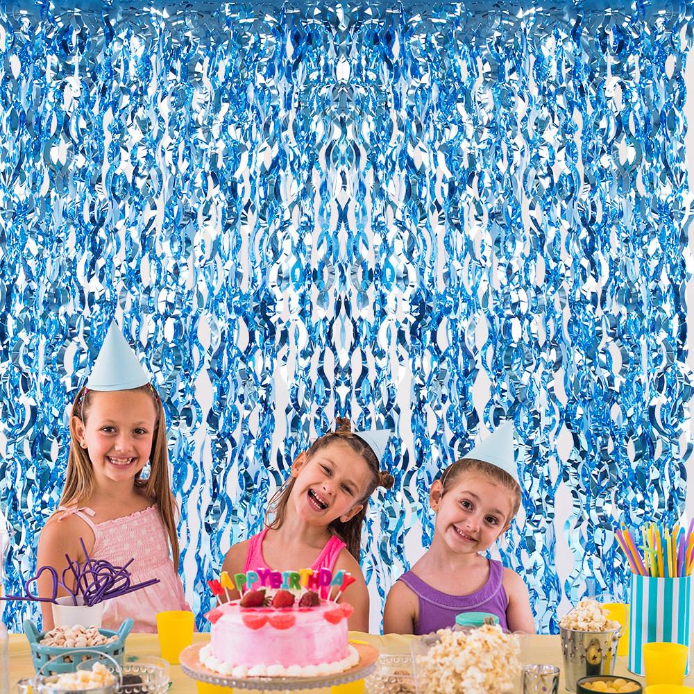 Champagne Luxurious Gold And Blue Rain Curtain For Creative Event Styling And Celebrations Festive