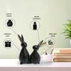 Black Poly Resin 'Rabbit' 10 Inches - Set of 1 Showpiece Rabbit Figurine for Home Decor Living Room Office Home