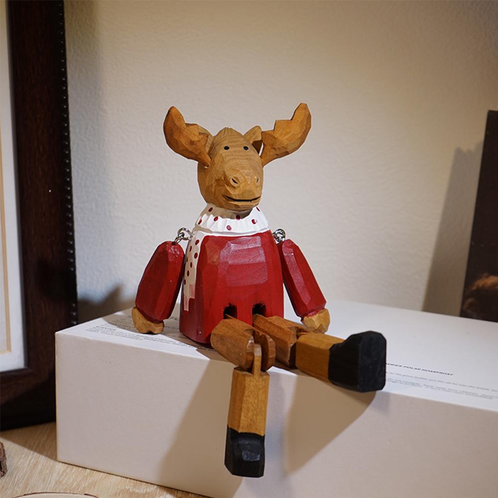 

Christmas Decorations Christmas reindeer Handcrafted wood carving Home decorations desk accessories decor Handmade Ornaments