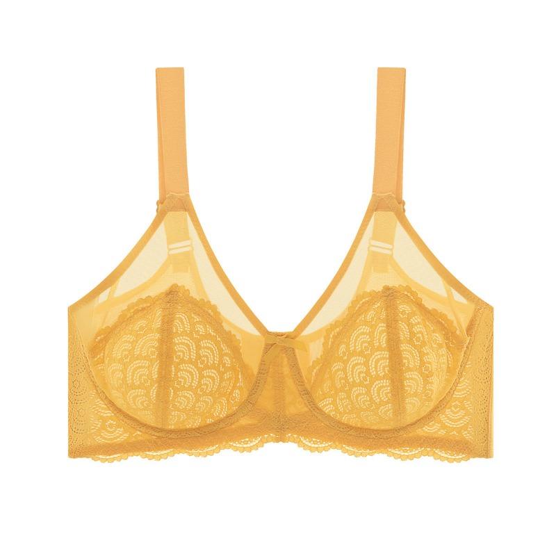 Plus Size Women Ultra Thin Breathable Sexy Lace Memory Wire Cotton Free Adjustable Underwear