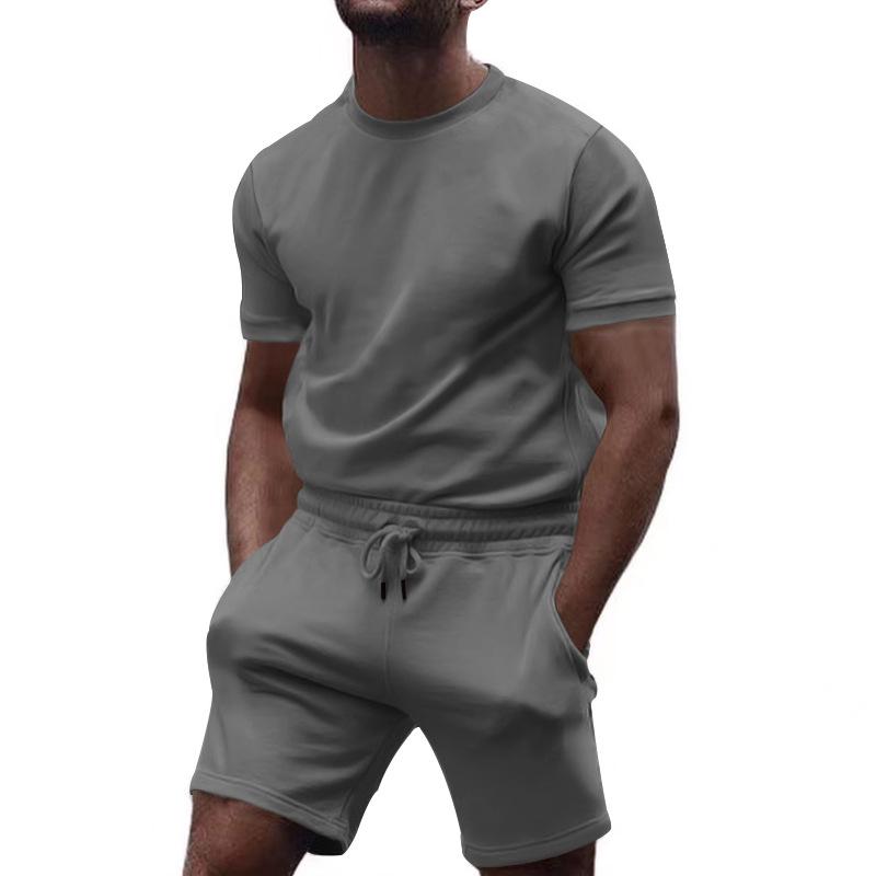 Europäischer Stil Herren-Freizeit-Zweiteiler 2026: Kurzarm-T-Shirt & Shorts