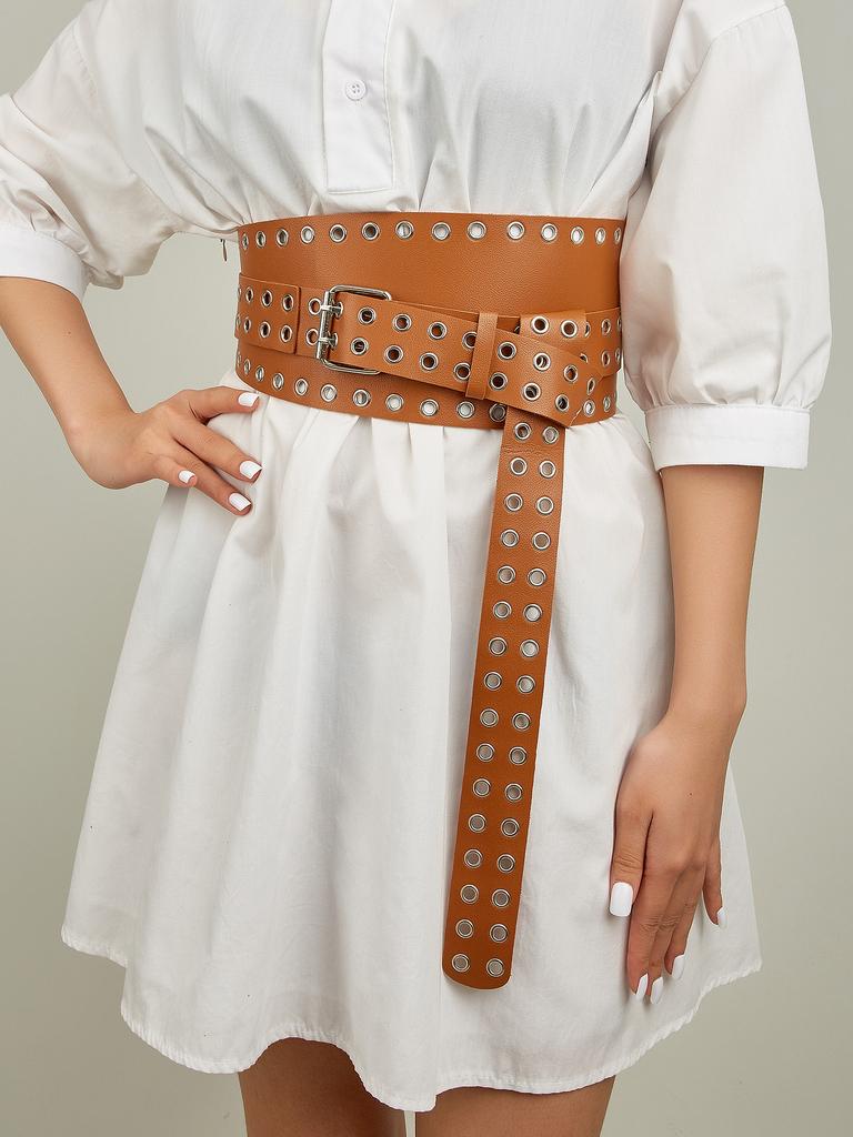Wind Ladies Wide Belt Retro Elastic Elastic Waist Seal Dress Waist Decoration