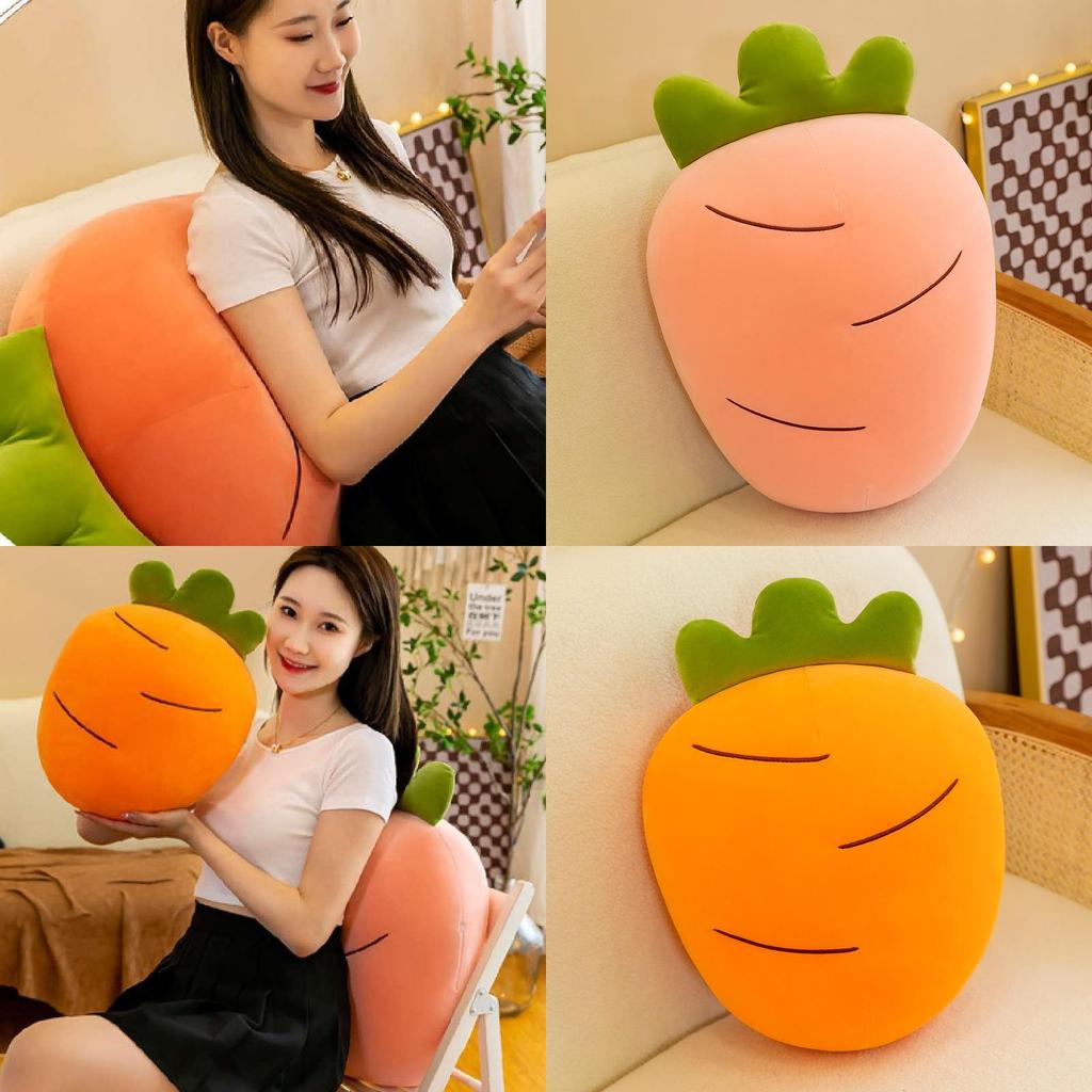 Soft Carrot Plush Toy Cartoon Vegetable Stuffed Pillow Creative Fluffy Doll Pink/orange/yellow/red 28/40/60/80cm