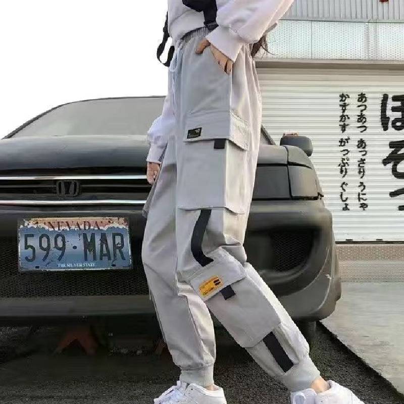 Купить Женские свободные брюки-карго с эластичной резинкой на талии ...