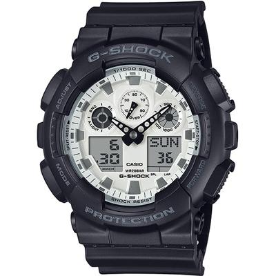 Casio Vyriškas G-SHOCK GA-100WD-1AJF [G-SHOCK juodos ir baltos spalvos serija] apvalus laikrodis, juodas