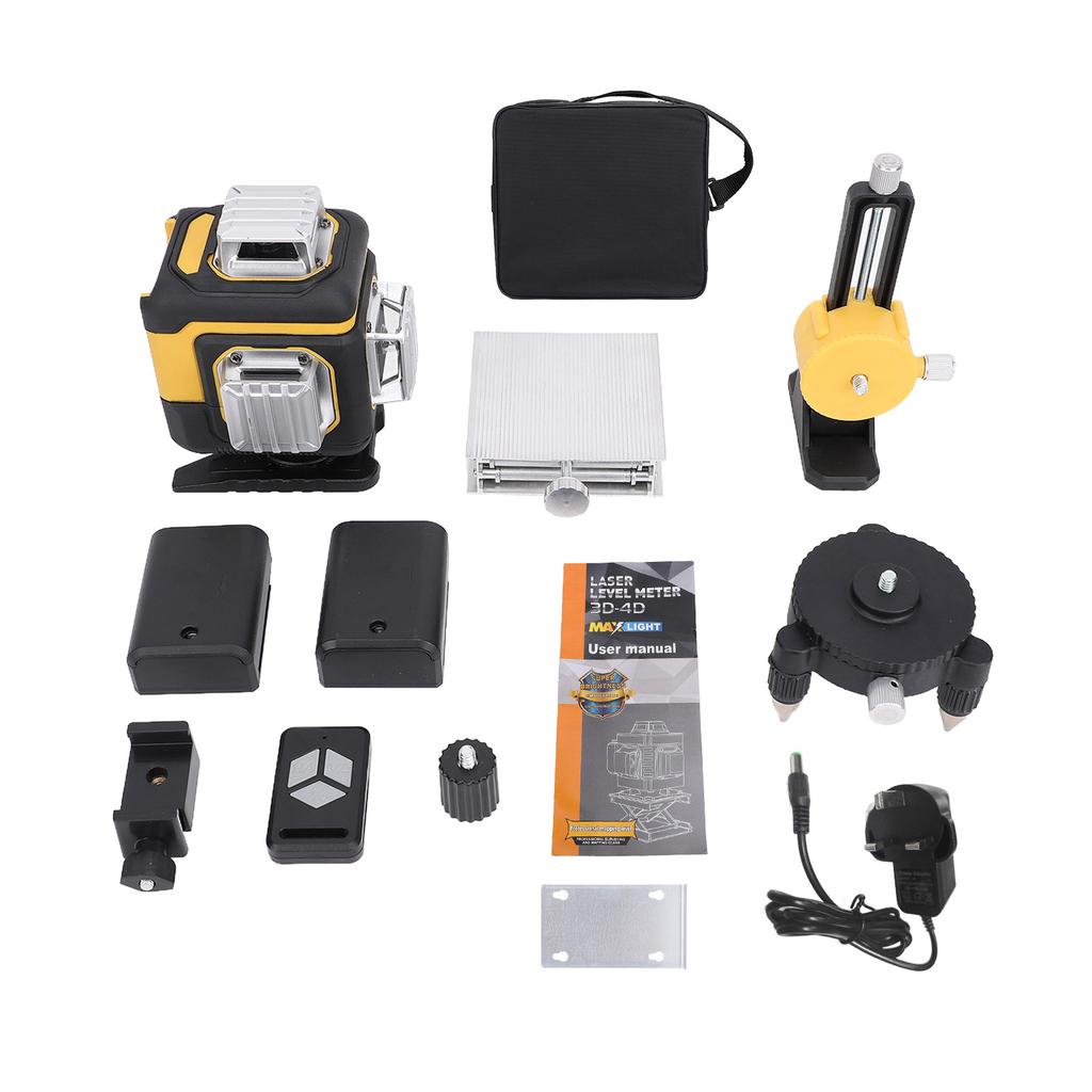 16 Lines Laser Level 3° Self-leveling Machine 4D Green Cross Line Laser Level Powered Rechargeable Lithium Battery Leveling Tool