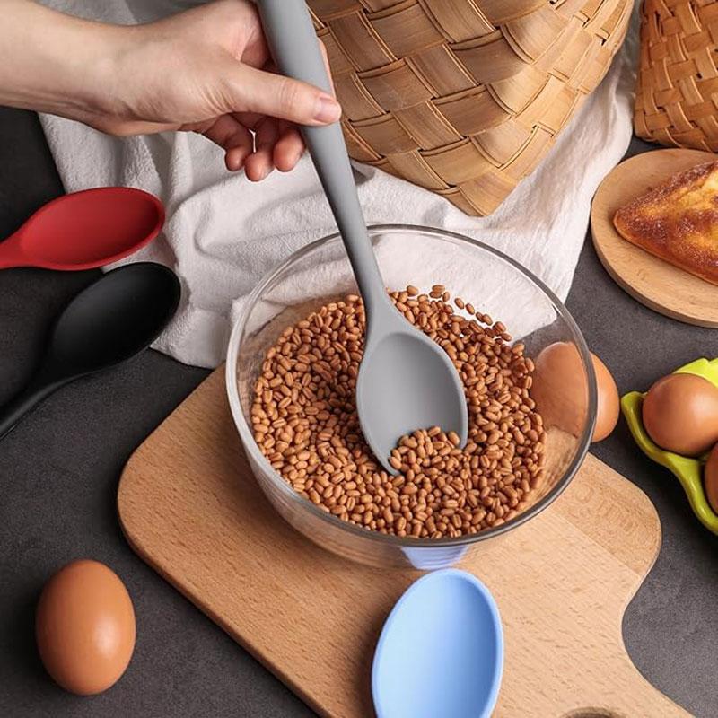 Silicone Spoon Stirring Long Handle Spoon Heat-resistant and Non-stick Food Grade Kitchen Accessories Silicone Cooking Tools4
