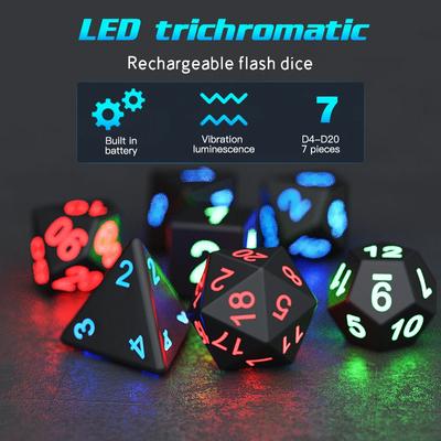 Brettspiel Unterhaltung Spielzeug RPG Polyedrischer Würfel Satz Leuchtend Elektronisch DND Würfel Mehrere Seiten für Spieler Beste Wahl