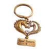 Sisterhood Horse Keychain Metal Horse Theme Key Ring Backpack Schoolbag Hanging Decoration Bag Charm Purse Pendant Women Friends Besties Gifts