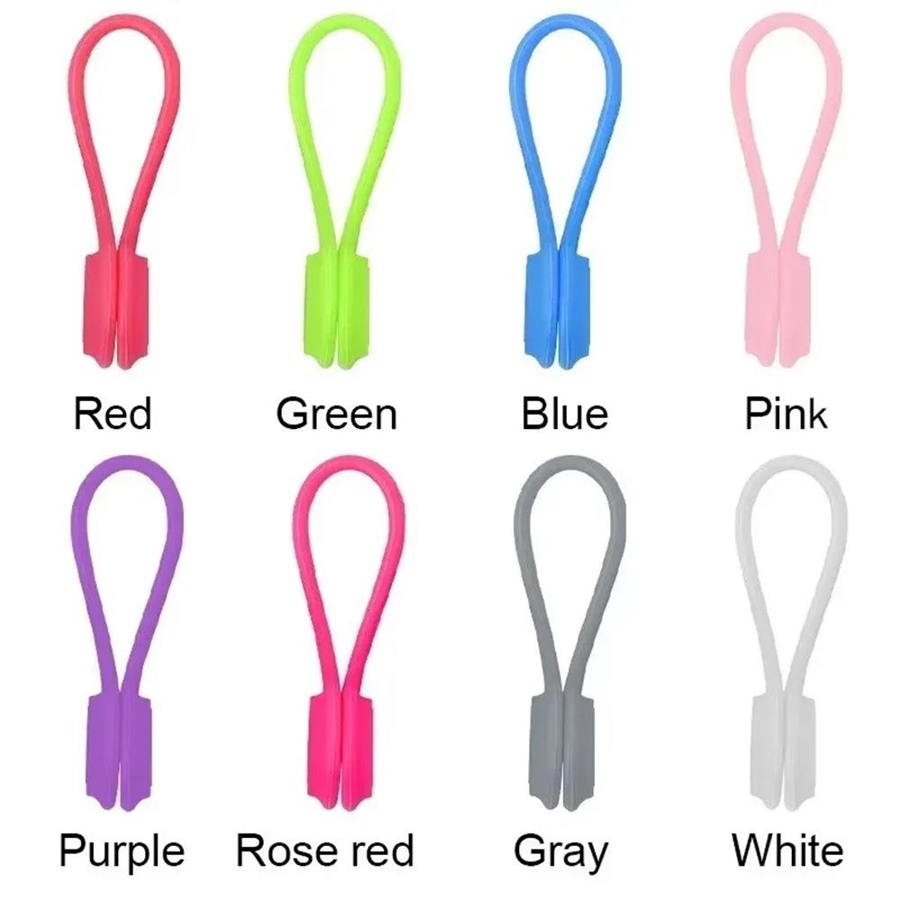 Magnetic Cable Ties Strong Silicone Cord Organizer for Wires Cables Kitchen Fridge Office Reusable Magnetic Straps Book Marker