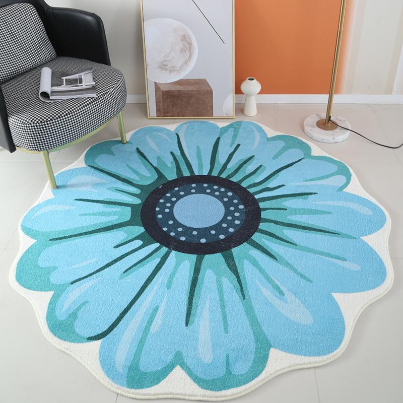 Irregular Flower Carpet Home Living Room Sofa Coffee Table Non Slip Pad Bedroom Bedside Mat
