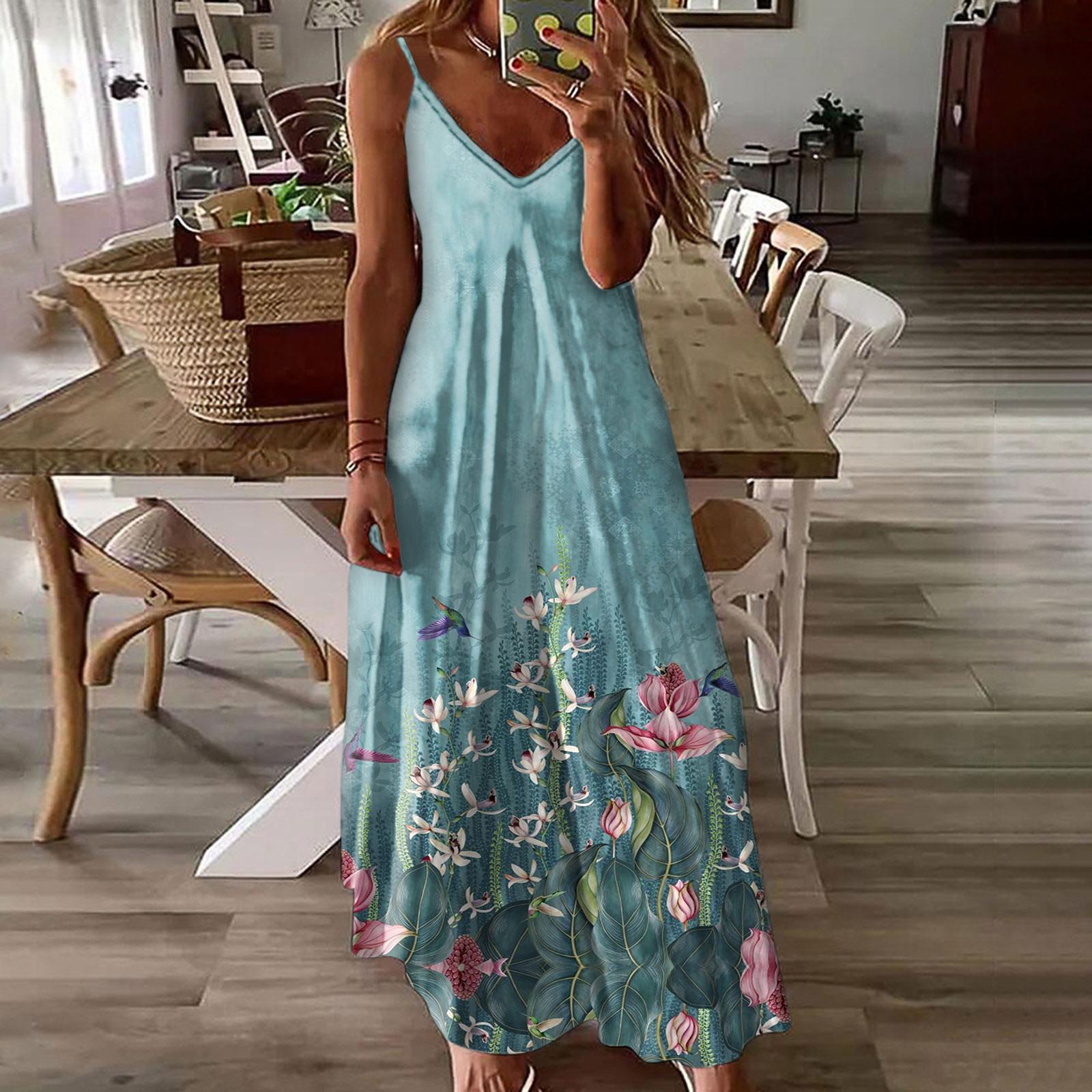 Модное женское повседневное тонкое платье без рукавов с принтом и пуловером XXXL — фото 8