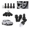 Black M14x1.5 Wheel Lock Lug Nut and Bolt Set (4 Locks + 1 Key) - High Security Anti-Theft Wheel Locks Compatible with Factory Specifications