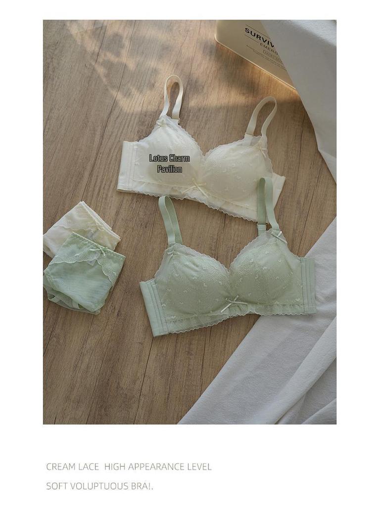 Lace Wire-Free Adjustable Bra Set for Small Chest - Anti-Sagging, Side Support