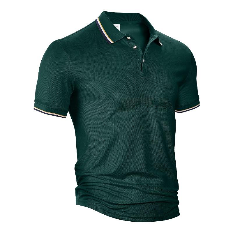 Men's short-sleeved polo shirt; loose-fitting, casual, breathable summer polo shirt with a collar and printed design