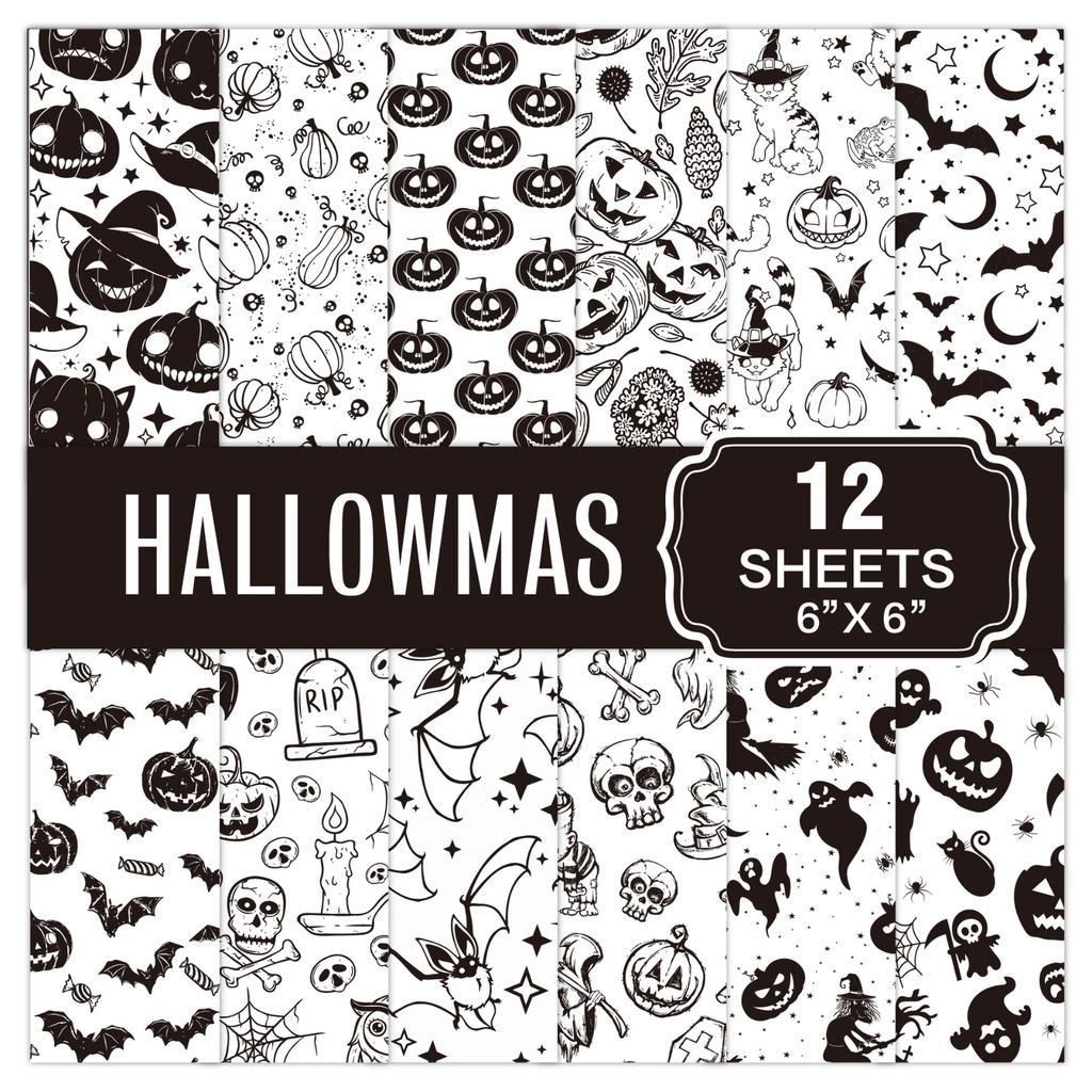Halloween Pattern Paper Set, Decorative Paper For Card Making, Crafting, Scrapbooking, Decoration