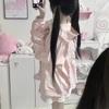 Schattige Konijnenoren Hoodie Dames Kawaii Konijn Print Sweatshirt Lente Herfst Y2K Kant Konijnenoor Capuchon Jas Roze Lolita Meisje Jas