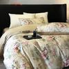 1000TC Egyptian Cotton Vintage Flowers Digital Print Bedding Set Single Double Duvet Cover Set Flat/Fitted Bed Sheet Pillowcases