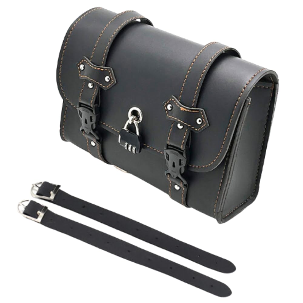 Tropchou Motorcycle Side Bag with Tool Small Organizer for Touring Black Lock, Saddlebag, Tools,
