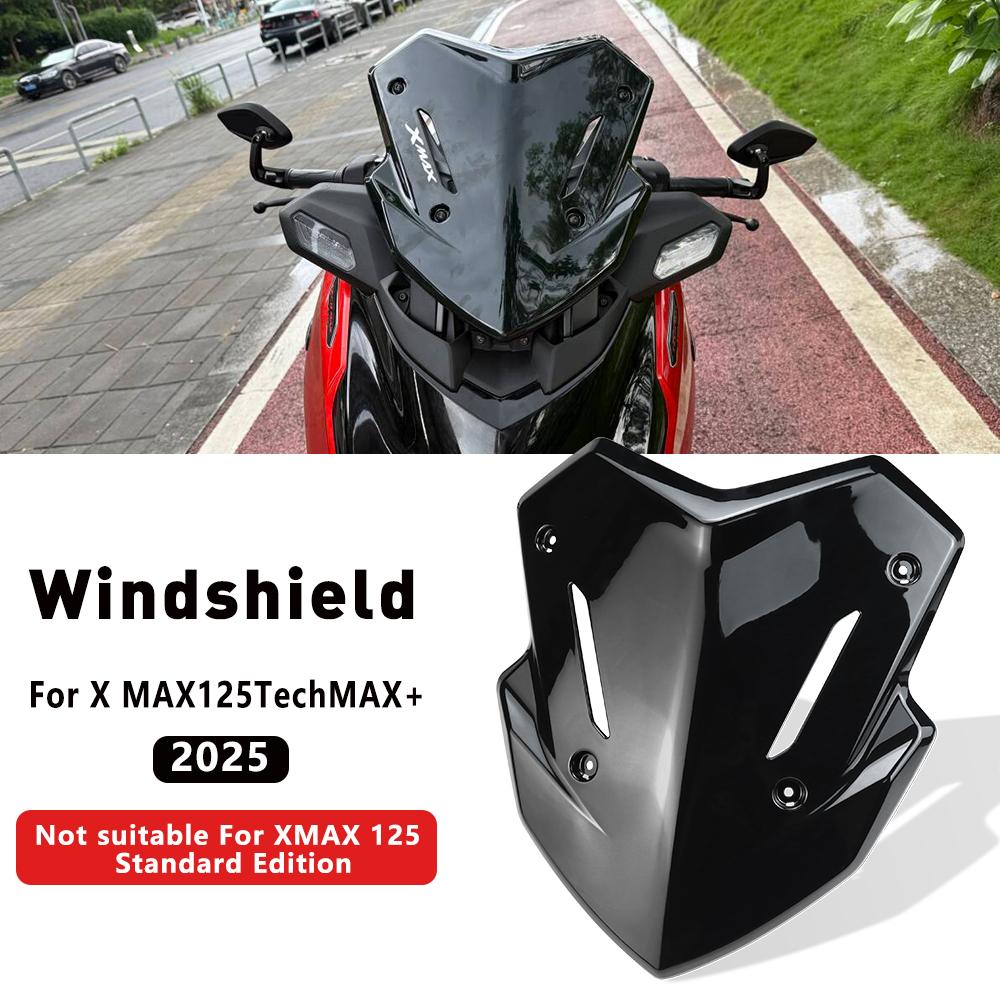 New XMAX 125 Motorcycle Windshield For Yamaha XMAX 125 Tech MAX+(2025) Front Windshield Reflector Windscreen Fairing Fly Screen