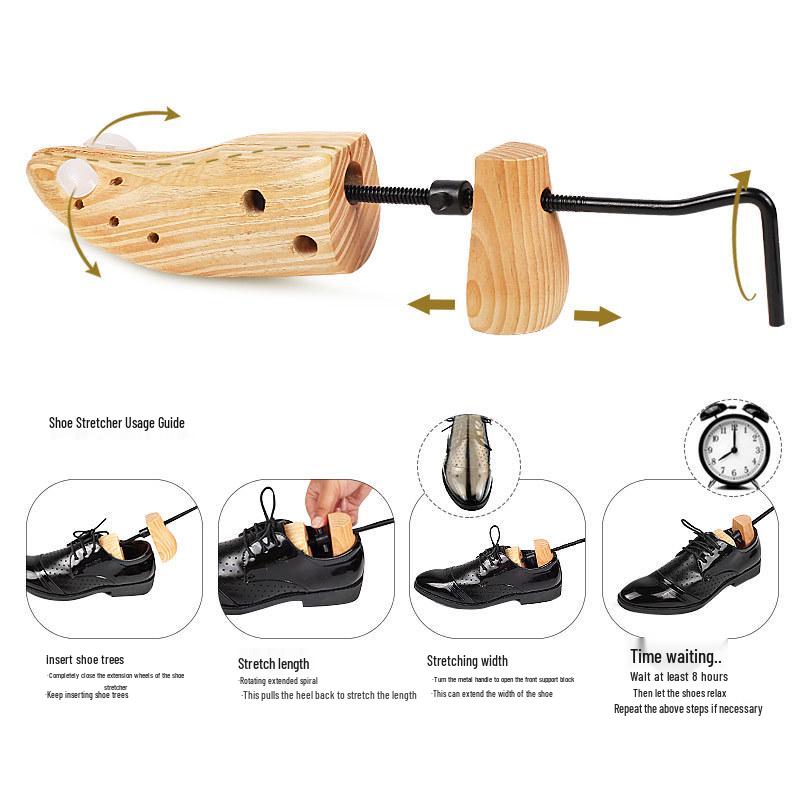 Adjustable Pine Wood Shoe Stretcher for Men & Women - High & Flat Heel
