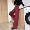 Retro Rote High-Waist Wide-Leg Jeans für Damen Im Frühling und Herbst Neuer Stil Locker Fallend und Schlankmachend Gerade Bein Wischhose