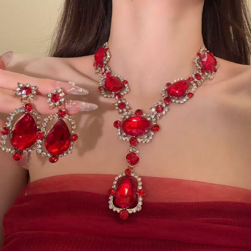 

Элегантный европейский и американский свадебный набор ожерелий - Свадебные ювелирные аксессуары из двух частей