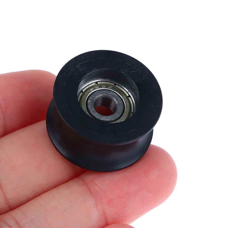 Schwarzes Schienenrad mit 14 mm Durchmesser, Gummibeschichtung, 5 x 26 x 13, mit Nylon-Pom umwickelte Kunststofflager, Riemenscheibe mit U-förmiger Nut