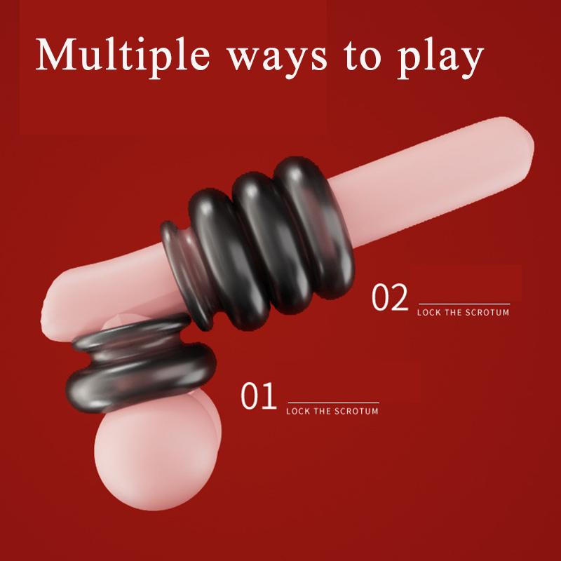 New Male Cock Ring Stretcher Scrotum Penis Ring Delay Ejaculation Reusable Cockring Lock Ring Sex Toys for Men Adults Shop