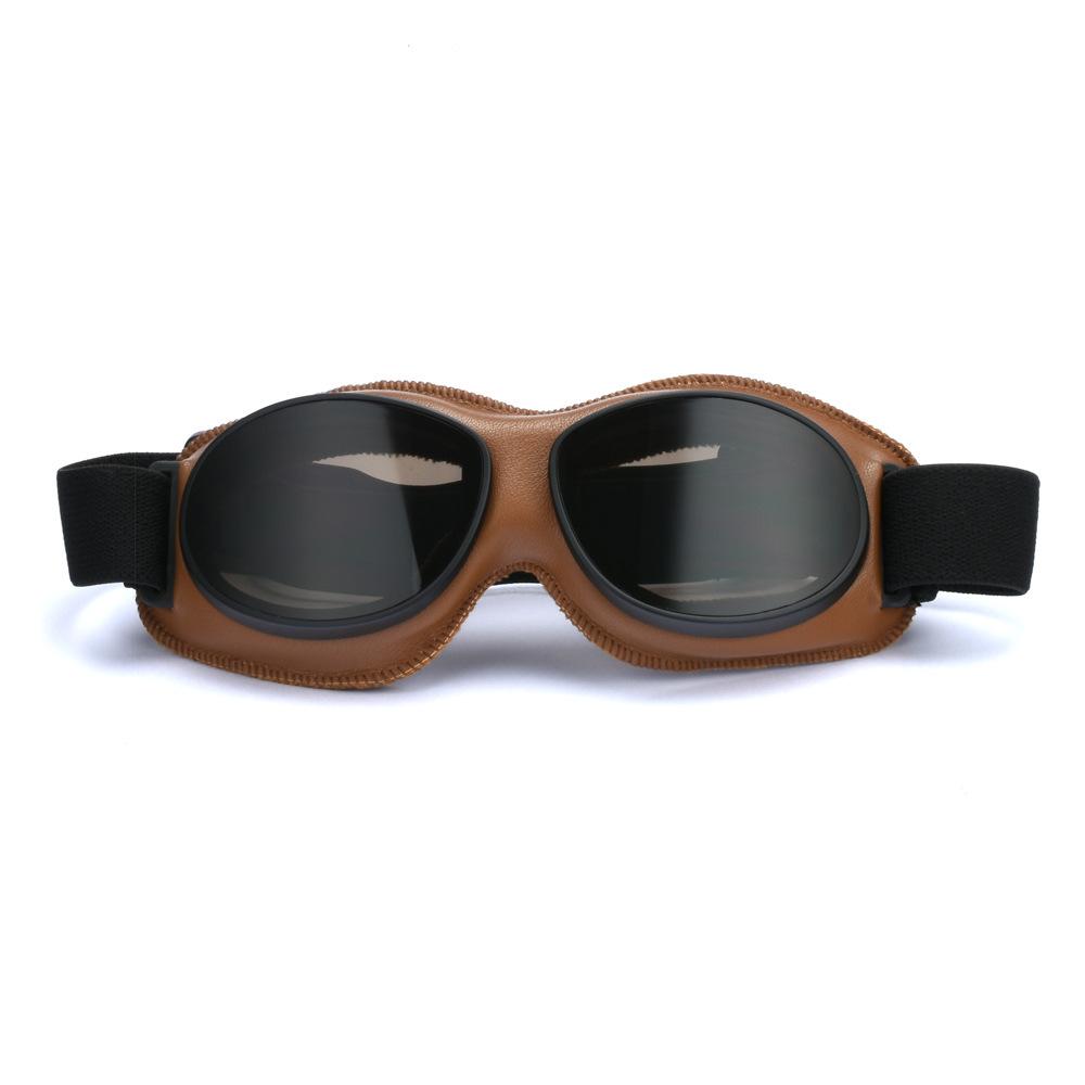 Retro Goggles, Motorcycle Riding Goggles Leather Frame UV Protection Locomotive Modification Accessories