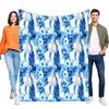 Sacred Virgin Mary Blue Floral Watercolor Blanket, Ultra Soft Cozy Fleece Throw for Bed Sofa Home Decor, Christian Religious Gif